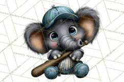 Safari Animals Playing Baseball Sports Clipart PNG Product Image 2