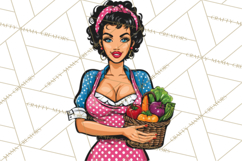 Vintage 1950s Housewife Clipart, Retro Woman Png Files Product Image 2