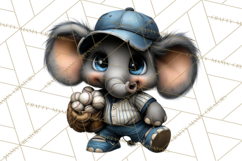 Safari Animals Playing Baseball Sports Clipart PNG Product Image 4