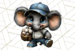 Safari Animals Playing Baseball Sports Clipart PNG Product Image 4