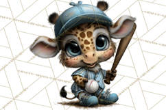 Safari Animals Playing Baseball Sports Clipart PNG Product Image 3