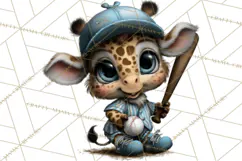 Safari Animals Playing Baseball Sports Clipart PNG Product Image 3