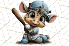 Safari Animals Playing Baseball Sports Clipart PNG Product Image 4