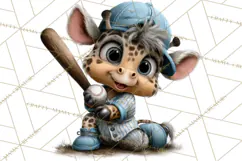 Safari Animals Playing Baseball Sports Clipart PNG Product Image 4