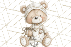 New England Coastal Teddy Bear Nautical Summer Clipart Product Image 4
