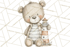 New England Coastal Teddy Bear Nautical Summer Clipart Product Image 5