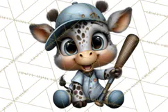 Safari Animals Playing Baseball Sports Clipart PNG Product Image 5