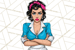 Vintage 1950s Housewife Clipart, Retro Woman Png Files Product Image 2