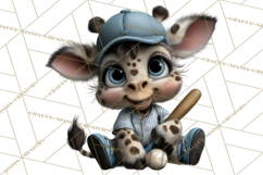Safari Animals Playing Baseball Sports Clipart PNG Product Image 2