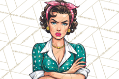 Vintage 1950s Housewife Clipart, Retro Woman Png Files Product Image 3