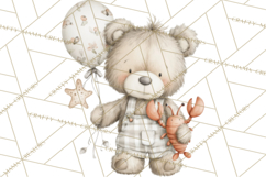 New England Coastal Teddy Bear Nautical Summer Clipart Product Image 3