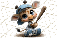 Safari Animals Playing Baseball Sports Clipart PNG Product Image 5