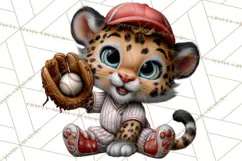 Safari Animals Playing Baseball Sports Clipart PNG Product Image 3