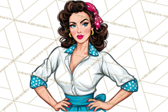 Vintage 1950s Housewife Clipart, Retro Woman Png Files Product Image 3