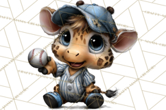 Safari Animals Playing Baseball Sports Clipart PNG Product Image 3