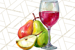 Watercolor Wine Clipart, Drinking Wine Png, Sublimation Product Image 4