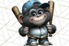 Safari Animals Playing Baseball Sports Clipart PNG Product Image 2