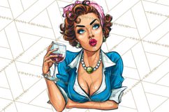 Vintage 1950s Housewife Clipart, Retro Woman Png Files Product Image 2