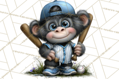 Safari Animals Playing Baseball Sports Clipart PNG Product Image 3