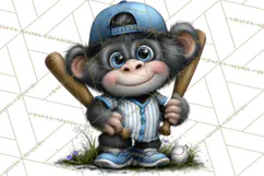 Safari Animals Playing Baseball Sports Clipart PNG Product Image 3
