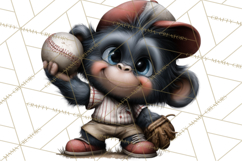 Safari Animals Playing Baseball Sports Clipart PNG Product Image 4