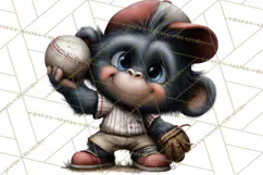 Safari Animals Playing Baseball Sports Clipart PNG Product Image 4
