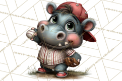 Safari Animals Playing Baseball Sports Clipart PNG Product Image 5