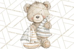New England Coastal Teddy Bear Nautical Summer Clipart Product Image 5