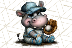 Safari Animals Playing Baseball Sports Clipart PNG Product Image 3