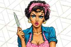 Vintage 1950s Housewife Clipart, Retro Woman Png Files Product Image 4