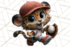 Safari Animals Playing Baseball Sports Clipart PNG Product Image 2