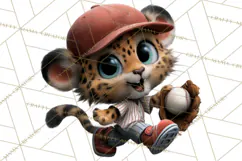 Safari Animals Playing Baseball Sports Clipart PNG Product Image 2