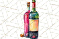 Watercolor Wine Clipart, Drinking Wine Png, Sublimation Product Image 3