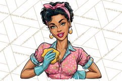 Vintage 1950s Housewife Clipart, Retro Woman Png Files Product Image 3