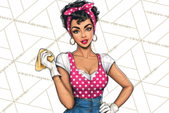 Vintage 1950s Housewife Clipart, Retro Woman Png Files Product Image 4