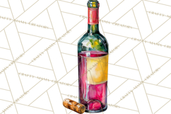 Watercolor Wine Clipart, Drinking Wine Png, Sublimation Product Image 4