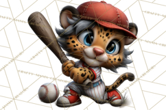 Safari Animals Playing Baseball Sports Clipart PNG Product Image 4