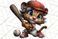 Safari Animals Playing Baseball Sports Clipart PNG Product Image 4