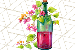 Watercolor Wine Clipart, Drinking Wine Png, Sublimation Product Image 5