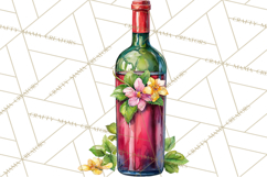 Watercolor Wine Clipart, Drinking Wine Png, Sublimation Product Image 2