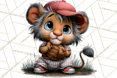 Safari Animals Playing Baseball Sports Clipart PNG Product Image 2