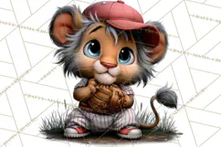 Safari Animals Playing Baseball Sports Clipart PNG Product Image 2