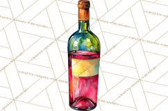 Watercolor Wine Clipart, Drinking Wine Png, Sublimation Product Image 3
