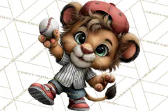 Safari Animals Playing Baseball Sports Clipart PNG Product Image 3