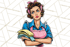Vintage 1950s Housewife Clipart, Retro Woman Png Files Product Image 4