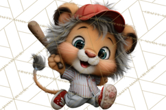 Safari Animals Playing Baseball Sports Clipart PNG Product Image 4