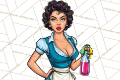 Vintage 1950s Housewife Clipart, Retro Woman Png Files Product Image 5