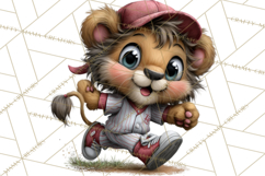 Safari Animals Playing Baseball Sports Clipart PNG Product Image 2