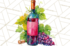 Watercolor Wine Clipart, Drinking Wine Png, Sublimation Product Image 4