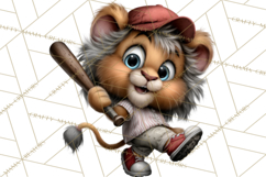 Safari Animals Playing Baseball Sports Clipart PNG Product Image 5